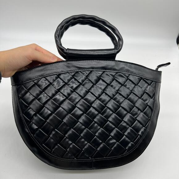 Patricia Nash Leather Ossi Satchel with Crossbody Strap Black - Picture 1 of 16